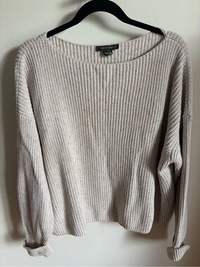 French Connection Gray BoatNeck Ribbed Sweater